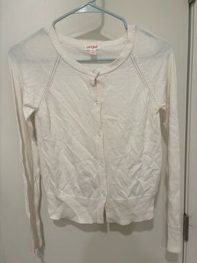 Cat & Jack Cream Knit Button-Up Cardigan Girls Large